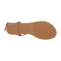 New York & Company Womens Kaia T-Strap Flat Sandals