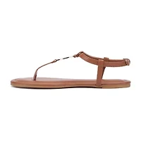 New York & Company Womens Kaia T-Strap Flat Sandals
