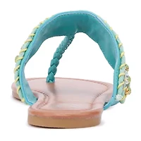 New York & Company Womens Joyce T-Strap Flat Sandals