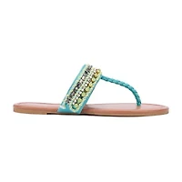 New York & Company Womens Joyce T-Strap Flat Sandals