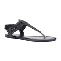 New York & Company Womens Freya T-Strap Flat Sandals