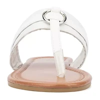New York & Company Womens Julianna T-Strap Flat Sandals