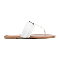 New York & Company Womens Julianna T-Strap Flat Sandals