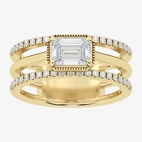 Si2 / G) Womens 1 1/2 CT. T.W. Lab Grown White Diamond 10K Gold Cocktail Ring