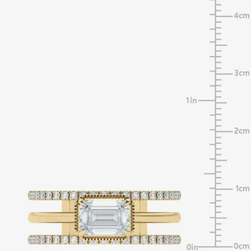 Si2 / G) Womens 1 1/2 CT. T.W. Lab Grown White Diamond 10K Gold Cocktail Ring