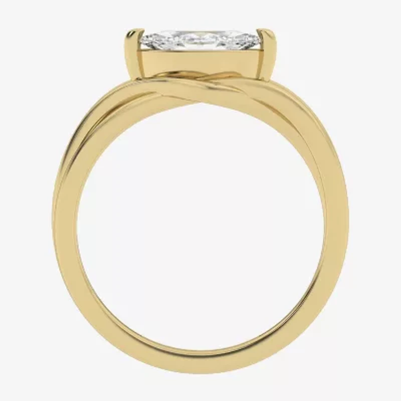 (Si2 / G) Womens 3/4 CT. Lab Grown White Diamond 10K Gold Marquise Cocktail Ring