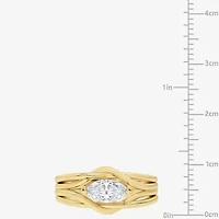 (Si2 / G) Womens 3/4 CT. Lab Grown White Diamond 10K Gold Marquise Cocktail Ring