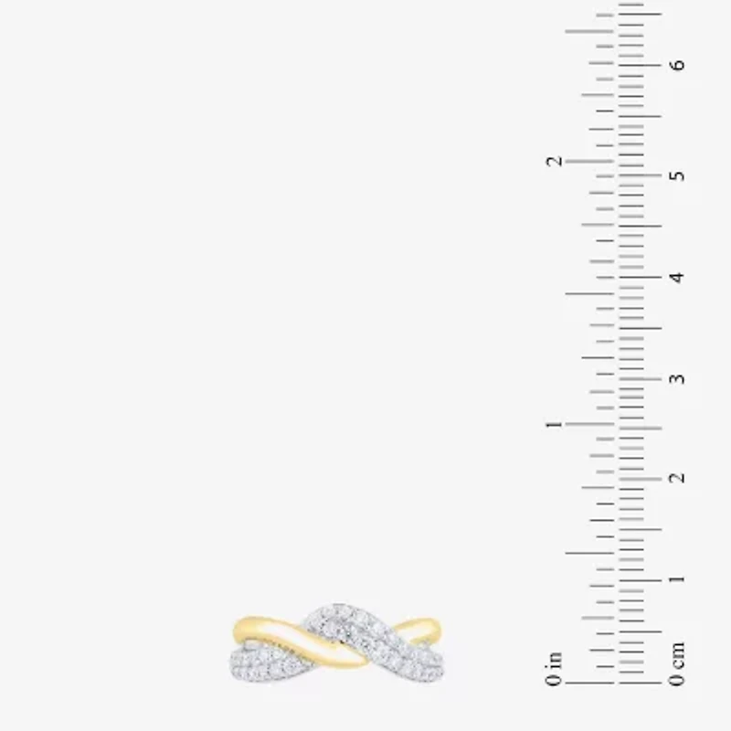 (Si2 / G) Womens 1/2 CT. T.W. Lab Grown White Diamond 10K Gold Cocktail Ring