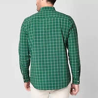 St. John's Bay Performance Mens Long Sleeve Cuffed Classic Fit Stretch Fabric Button-Down Shirt