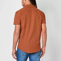 mutual weave Mens Short Sleeve Regular Fit Button-Down Shirt