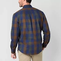 U.S. Polo Assn. Peached Twill Mens Long Sleeve Classic Fit Stretch Fabric Embroidered Button-Down Shirt