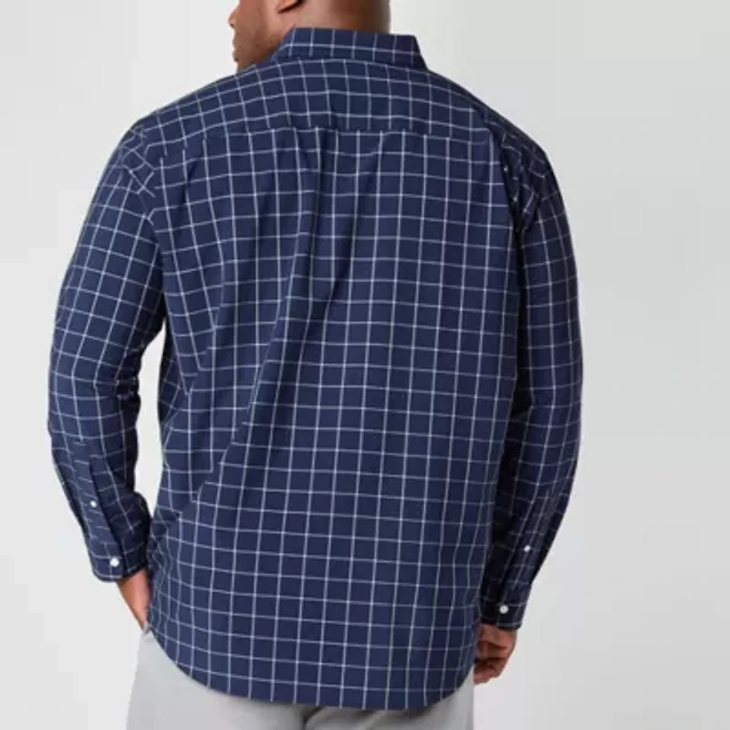 St. John's Bay Performance Mens Long Sleeve Classic Fit Big and Tall Button-Down Shirt