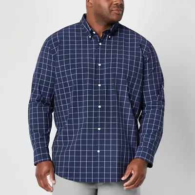 St. John's Bay Performance Mens Long Sleeve Classic Fit Big and Tall Button-Down Shirt