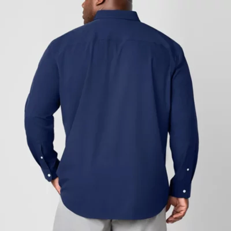 St. John's Bay Performance Mens Long Sleeve Classic Fit Big and Tall Button-Down Shirt
