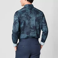 J. Ferrar Ultra Comfort Mens Long Sleeve Slim Fit Stretch Fabric Wrinkle Free Button-Down Shirt