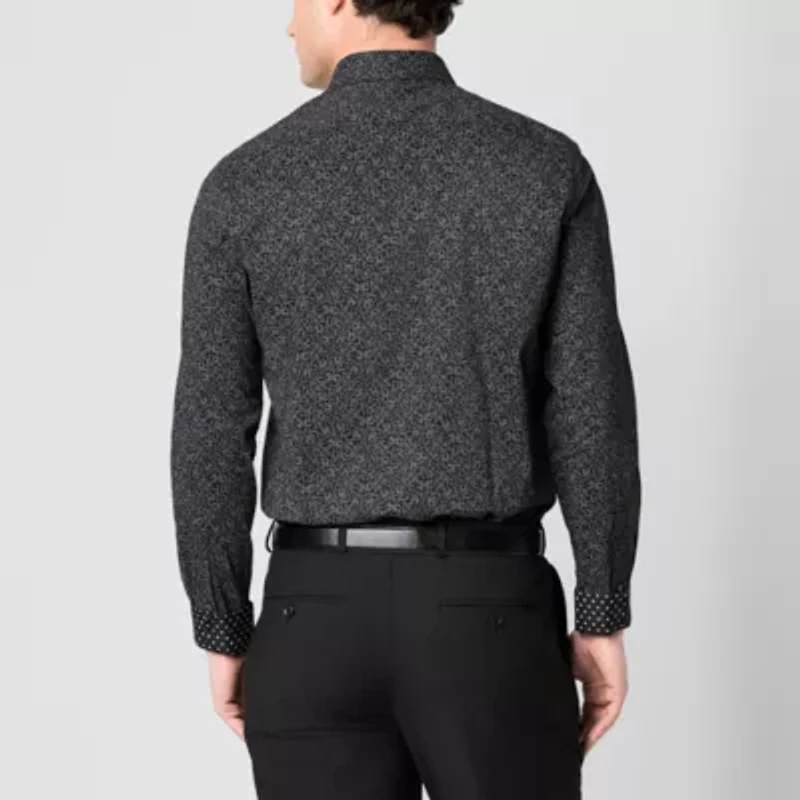 J. Ferrar Ultra Comfort Mens Long Sleeve Slim Fit Stretch Fabric Wrinkle Free Button-Down Shirt
