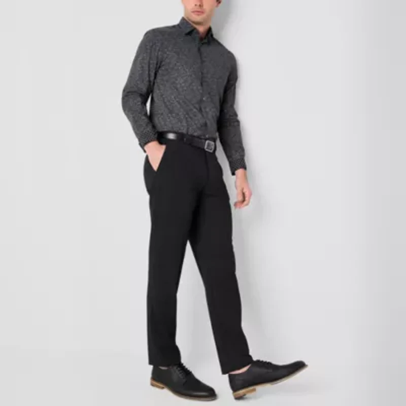 J. Ferrar Ultra Comfort Mens Long Sleeve Slim Fit Stretch Fabric Wrinkle Free Button-Down Shirt
