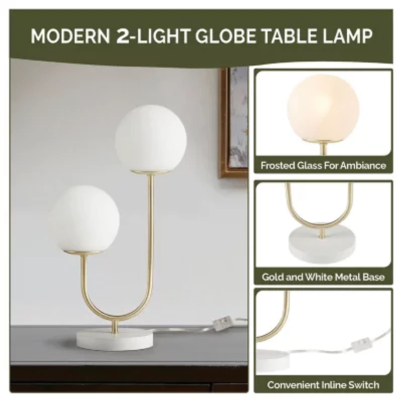 510 Design Zusa 2-Light Globe Metal Table Lamp