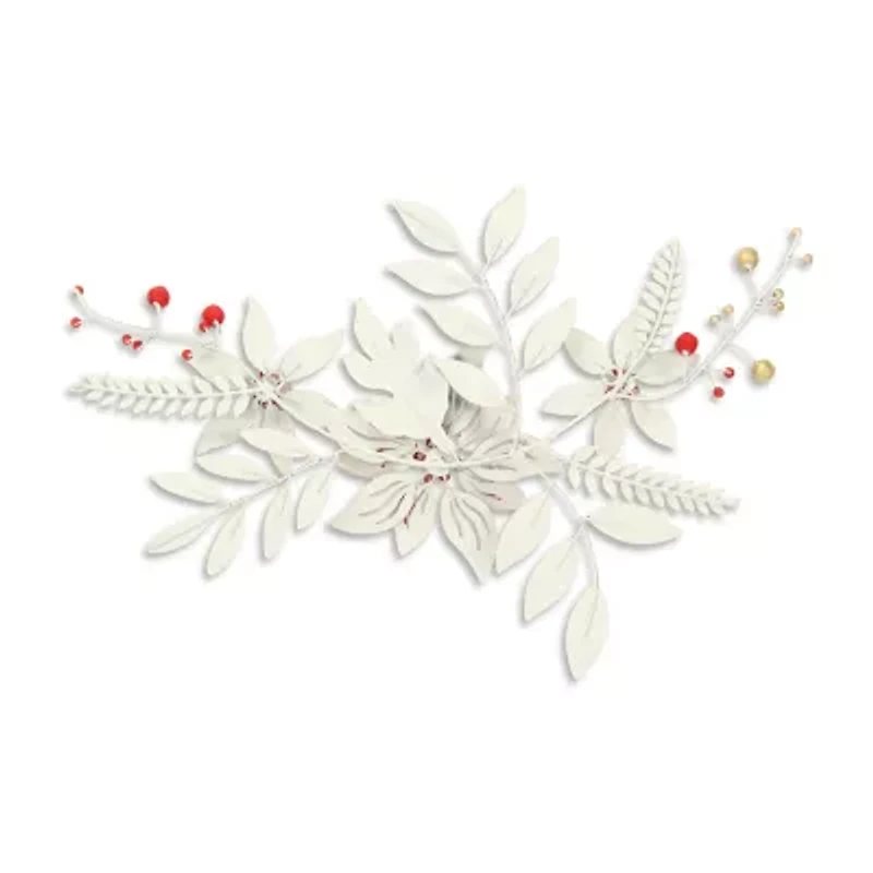 Cheungs Poinsettia Flowers Metal Wall Art