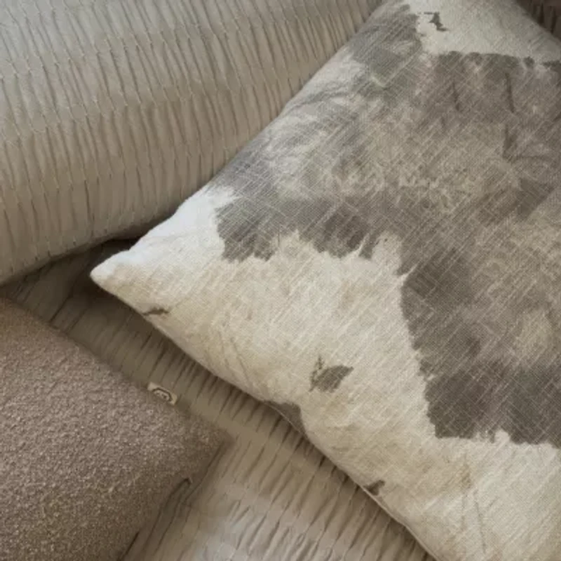 Indigo Road by Egypt Sherrod Kanoko Shibori Chevron 100% Cotton Square Throw Pillow