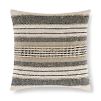 Indigo Road by Egypt Sherrod Azzo Multi-Weave Stripe 100% Cotton Square Throw Pillow