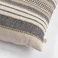 Indigo Road by Egypt Sherrod Azzo Multi-Weave Stripe 100% Cotton Square Throw Pillow