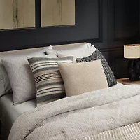 Indigo Road by Egypt Sherrod Azzo Multi-Weave Stripe 100% Cotton Square Throw Pillow