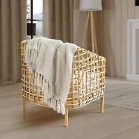 Indigo Road by Egypt Sherrod Olema Loose Weave Tasseled Linen Blend Midweight Throw