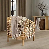 Indigo Road by Egypt Sherrod Anella Chevron Stripe Tasseled Cotton Rich Midweight Throw