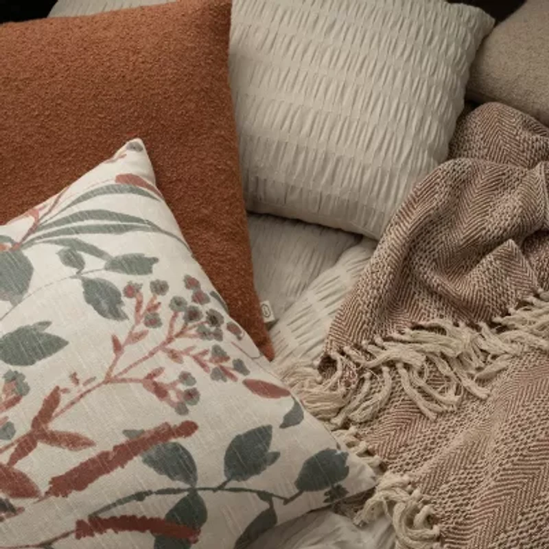 Indigo Road by Egypt Sherrod Anella Chevron Stripe Tasseled Cotton Rich Midweight Throw