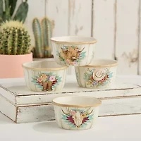 Certified International Rosewood 4-pc. Ceramic Ice Cream Bowl