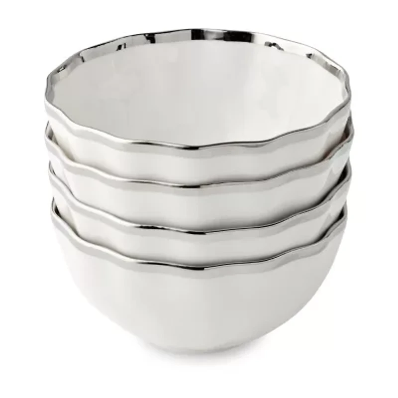 Certified International Regency Silver 4-pc. Porcelain Cereal Bowl