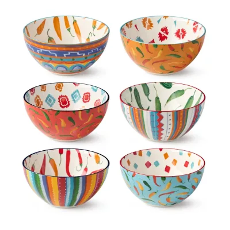 Certified International Caliente 6-pc. Porcelain Ice Cream Bowl