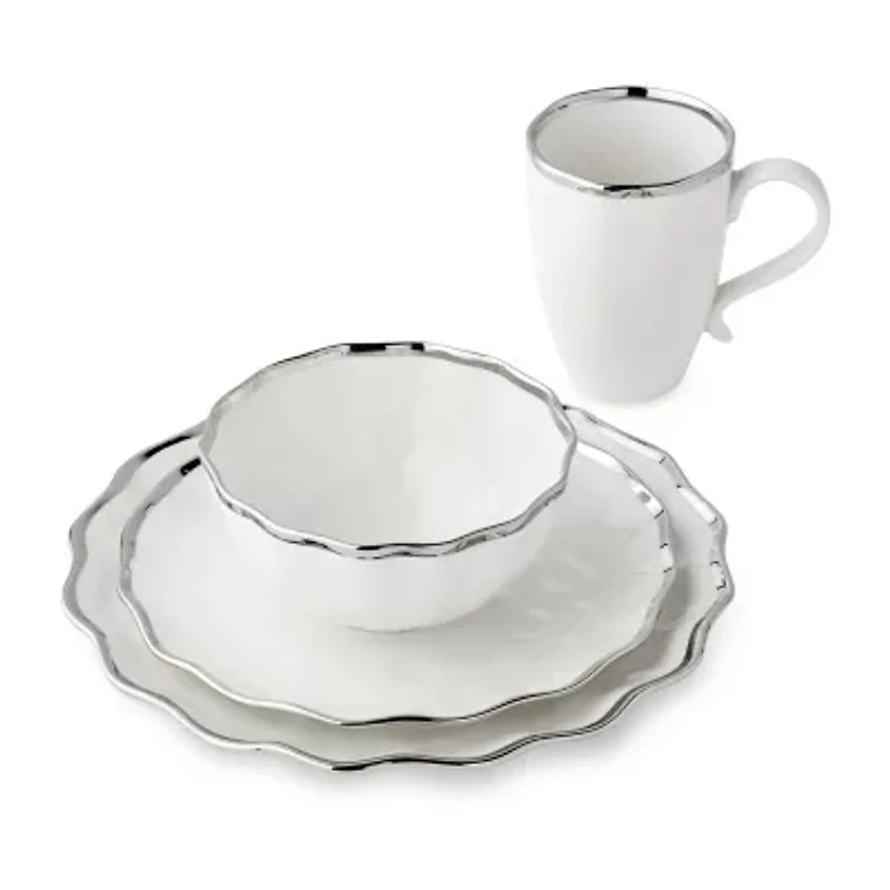 Certified International Regency Silver 16-pc. Porcelain Dinnerware Set