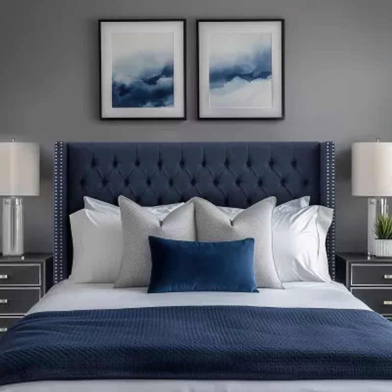 Madison Park Baldwin Queen Upholstered Tufted Headboard