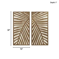 Madison Park Birch Palms Two-Tone Wood Panel 2-pc. Wall Art Set