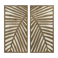 Madison Park Birch Palms Two-Tone Wood Panel 2-pc. Wall Art Set