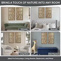 Madison Park Birch Palms Two-Tone Wood Panel 2-pc. Wall Art Set