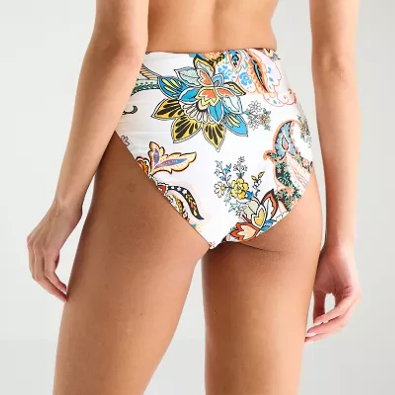 Mynah Womens Lined Paisley Hipster Bikini Swimsuit Bottom