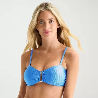 Mynah Womens Adjustable Straps Bandeau Bikini Swimsuit Top