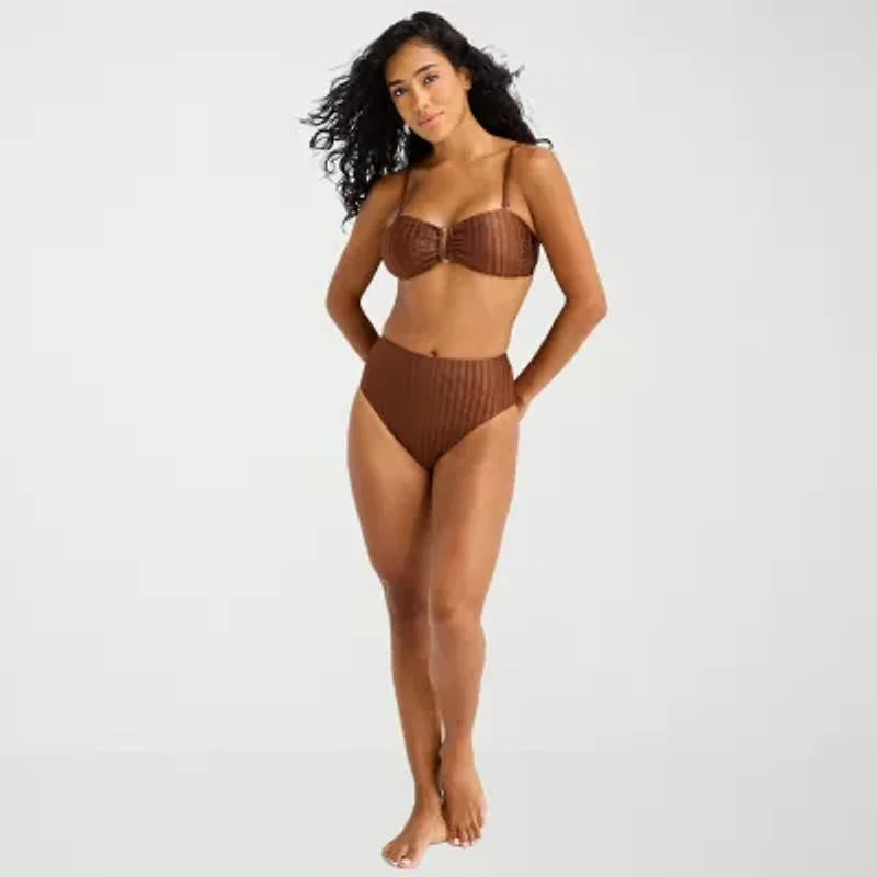 Mynah Womens Adjustable Straps Bandeau Bikini Swimsuit Top