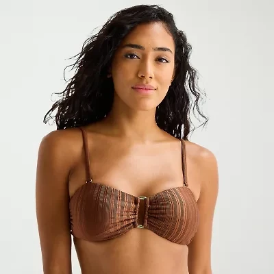 Mynah Womens Adjustable Straps Bandeau Bikini Swimsuit Top