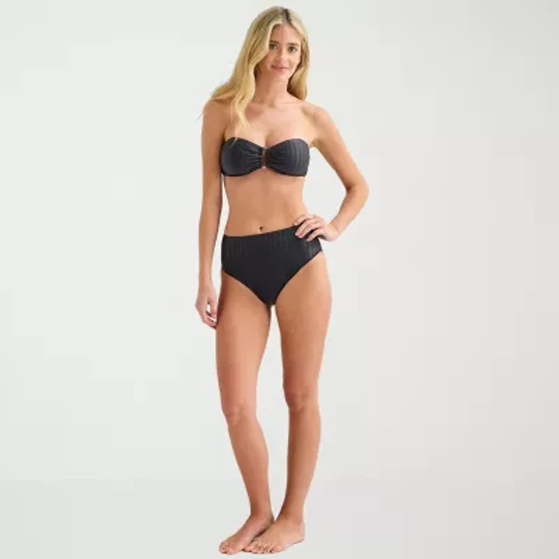 Mynah Womens Adjustable Straps Bandeau Bikini Swimsuit Top