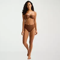Mynah Womens Lined Moderate Coverage High Waist Bikini Swimsuit Bottom
