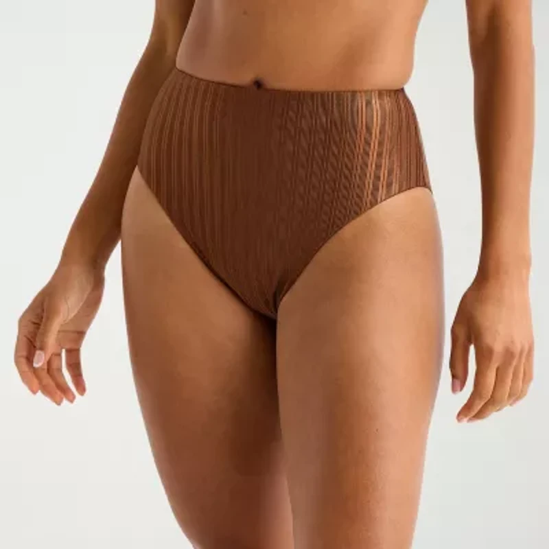 Mynah Womens Lined Moderate Coverage High Waist Bikini Swimsuit Bottom