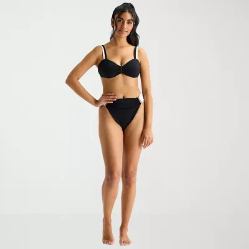 Mynah Womens Adjustable Straps Bandeau Bikini Swimsuit Top