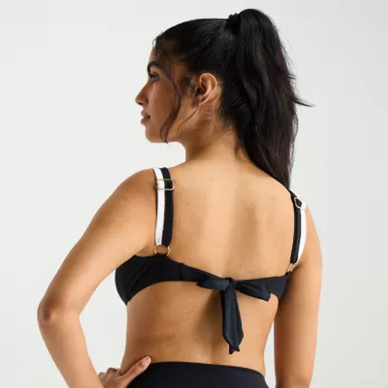 Mynah Womens Adjustable Straps Bandeau Bikini Swimsuit Top