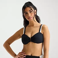 Mynah Womens Adjustable Straps Bandeau Bikini Swimsuit Top