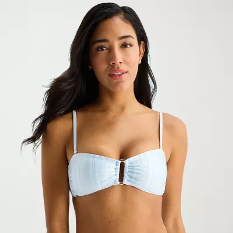 Mynah Womens Adjustable Straps Bandeau Bikini Swimsuit Top