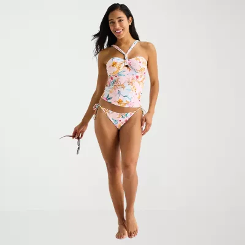 Mynah Womens Lined Floral Tankini Swimsuit Top